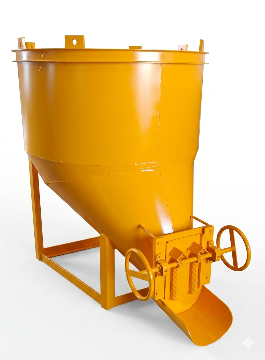 Material cages and concrete buckets