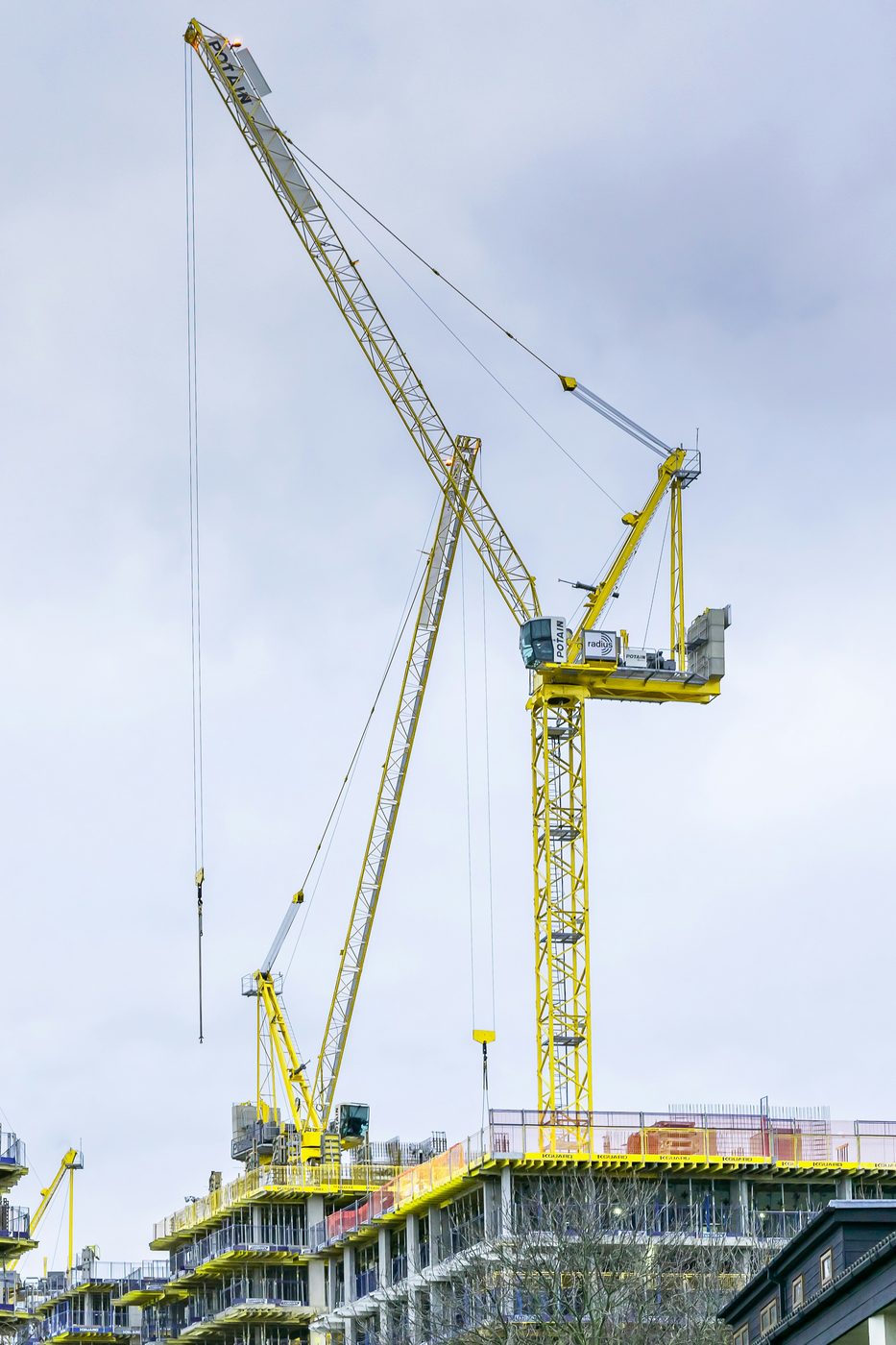 Tower crane on a high-rise build